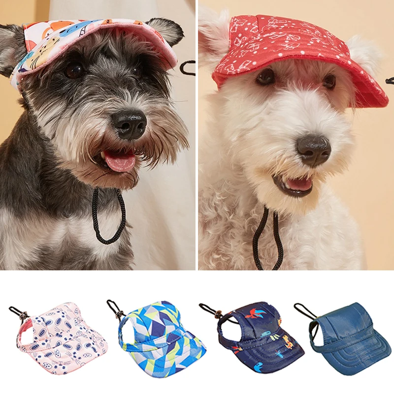 

Pet Dog Hat Sunscreen Hat Baseball Cap Outdoor Sports Hat With Ear Holes Adjustable Pet Hat For Small And Medium Dogs