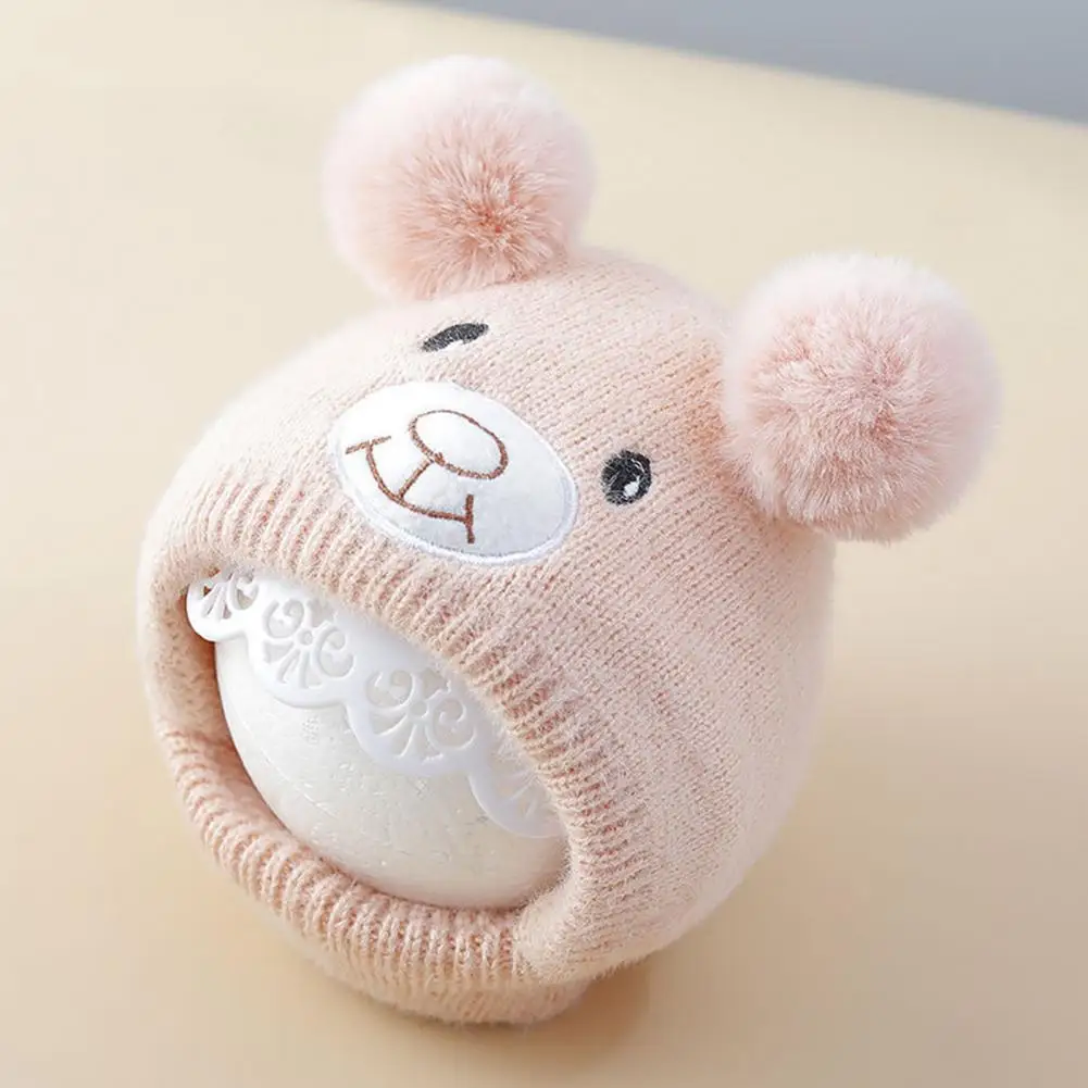 

Baby Winter Cap Chic One Size Solid Color Cartoon Bear Baby Winter Cap for Going Out Baby Winter Hat Baby Winter Hat