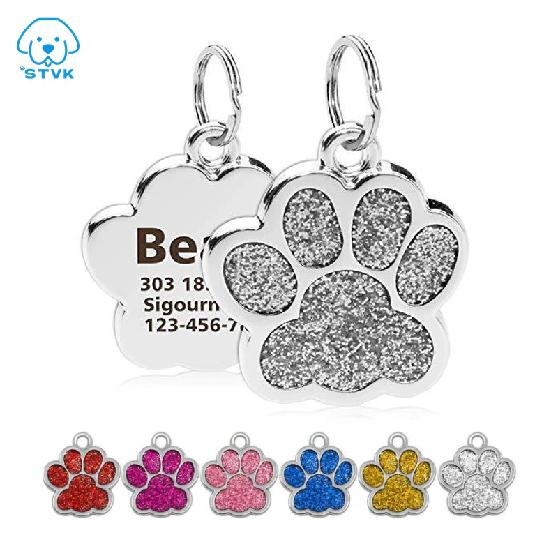 

Personalized Engraving Pet Cat Name Tags Customized Dog ID Tag Collar Accessories Nameplate Anti-lost Pendant Metal Keyring Tag