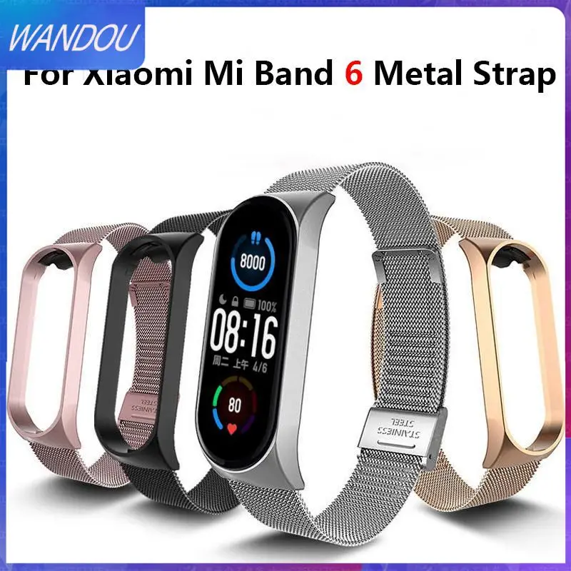 

For Xiaomi Mi Band 6 Watchbands Milanese Loop Strap Replacement Strap Metal Wristbands Watch Belt Correa
