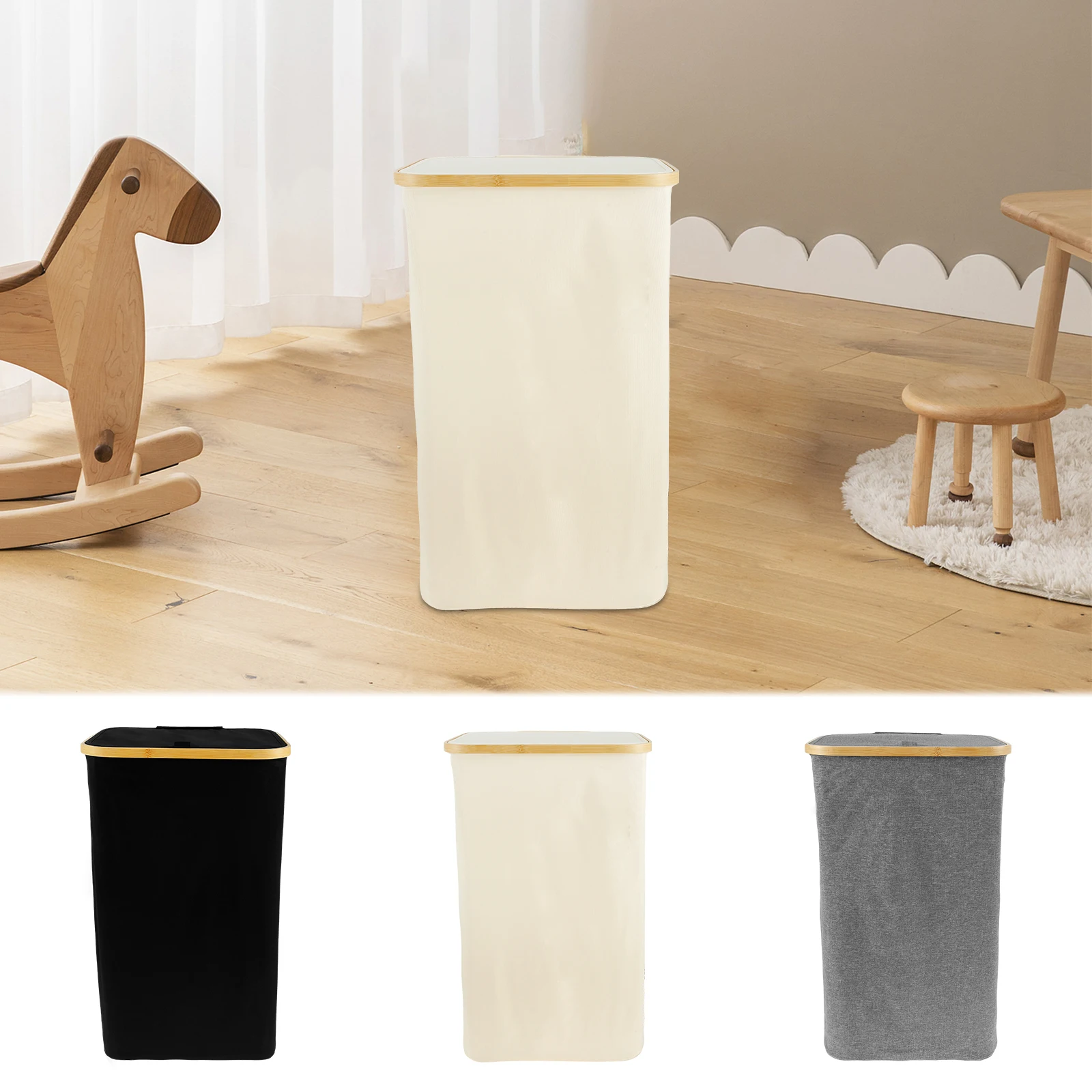 

Laundry Basket 85L Slim Laundry Basket Narrow Laundry Basket with Lid Collapsible Clothes Hamper with Removable Inner Bag Thin