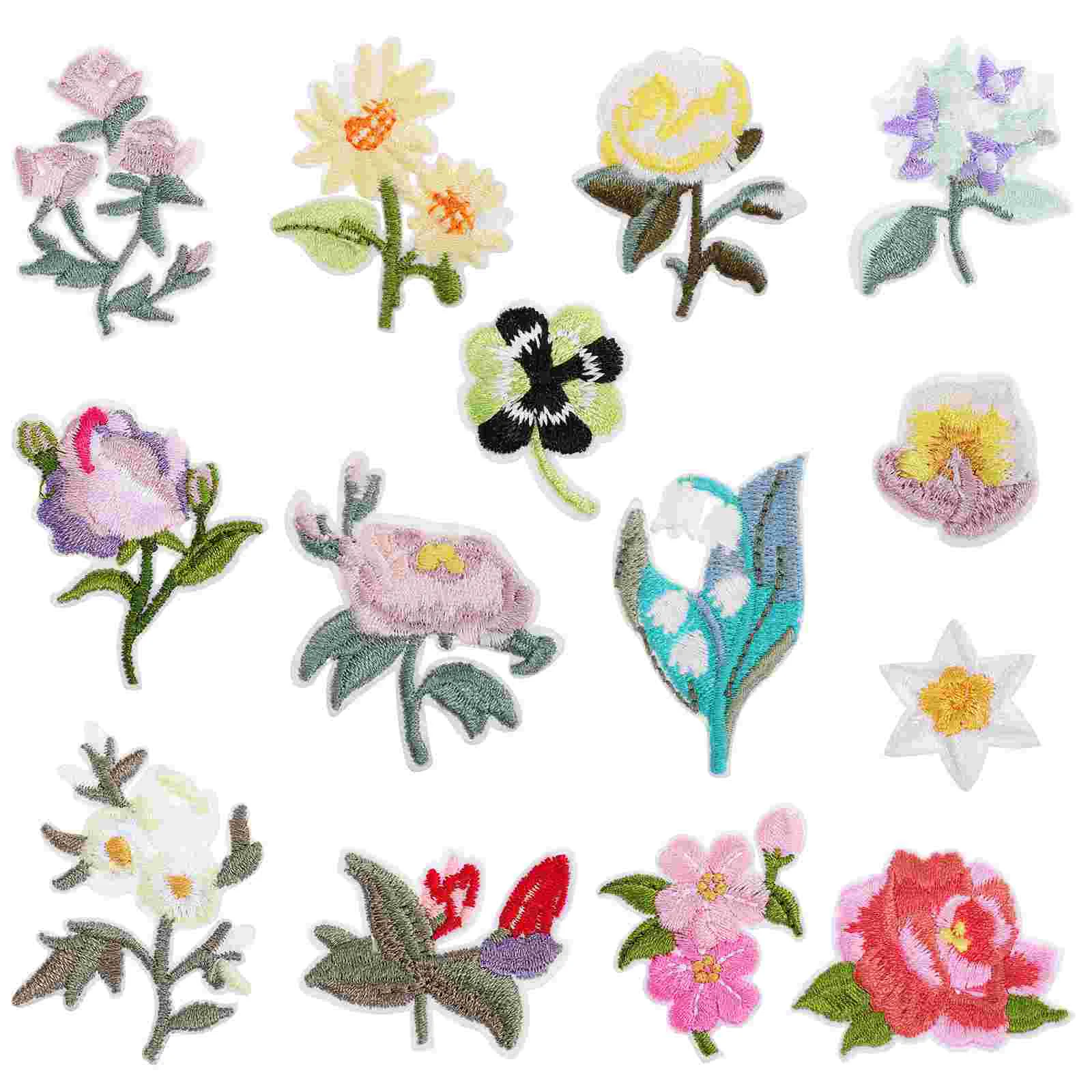 14 шт. нашивки с вышивкой в виде цветов