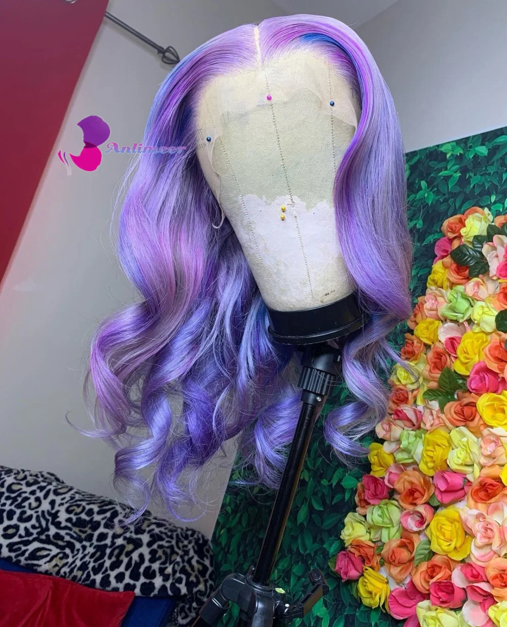 

Rainbow Wig Body Wave Lace Front Wigs Human Hair Brazilian Human Hair Wigs Highlight Purple Wigs Long Wigs for Black Women