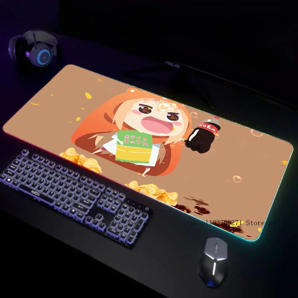 Коврик для мыши Overly Hyping Umaru Himouto Chan XXL RGB игровые коврики HD черные аксессуары