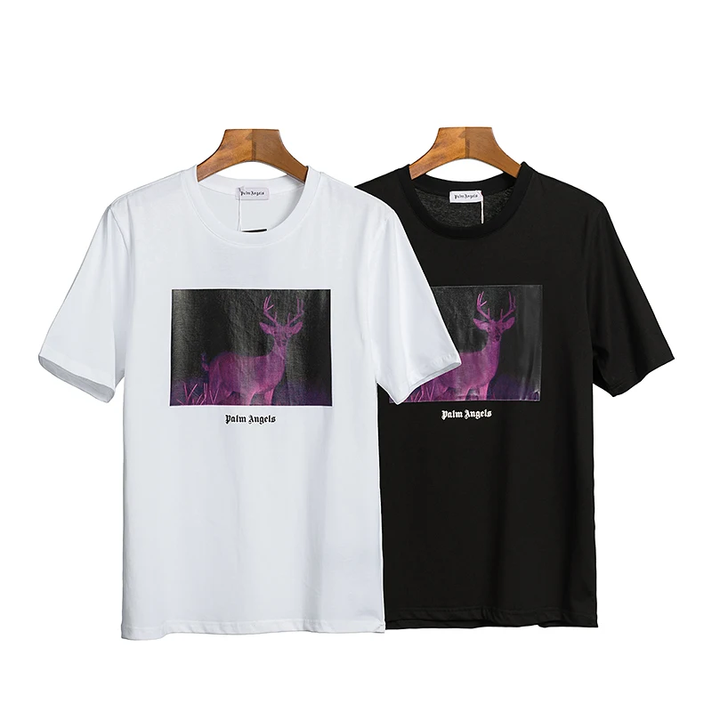 

Palm Angels 22SS Letter Logo PA Loose Casual Round Neck Short Sleeve T-shirt Broken Bear Men Women Lovers Couple Style T shirt