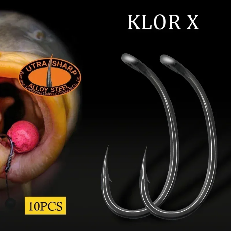 10 шт. крючок для ловли карпа изогнутый длинный хвостовик клюв точка покрытие из