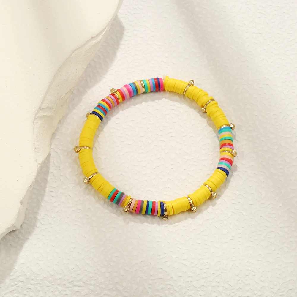 Badu красочные бусины из полимерной глины Heishi браслет для женщин и девочек