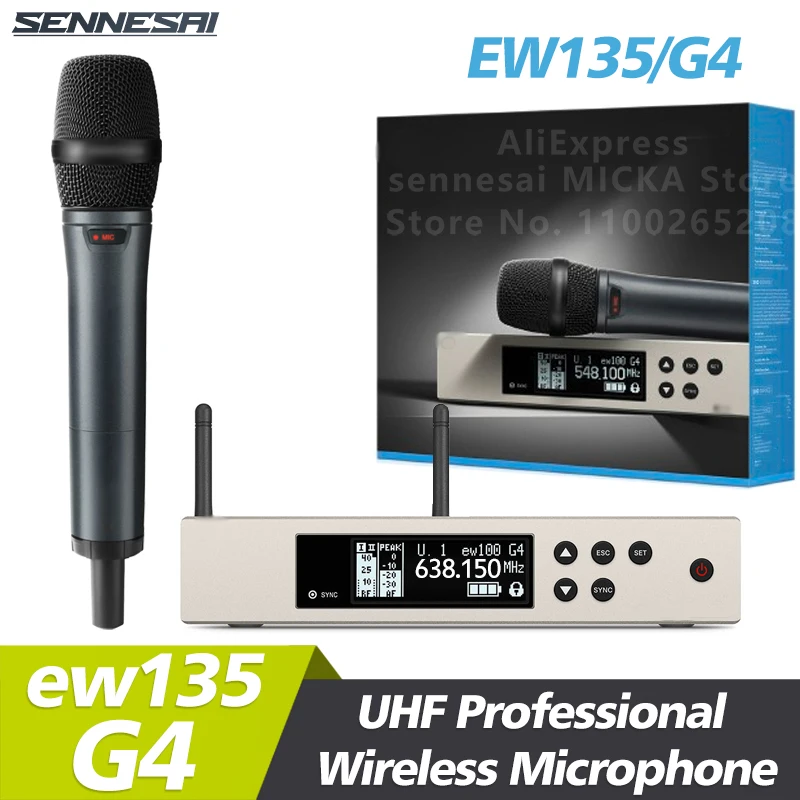 

Top Quality！EW135 G4 True Diversity UHF Wireless Microphone Professional Metal Handheld Stage Performance Show Party ew100 g4