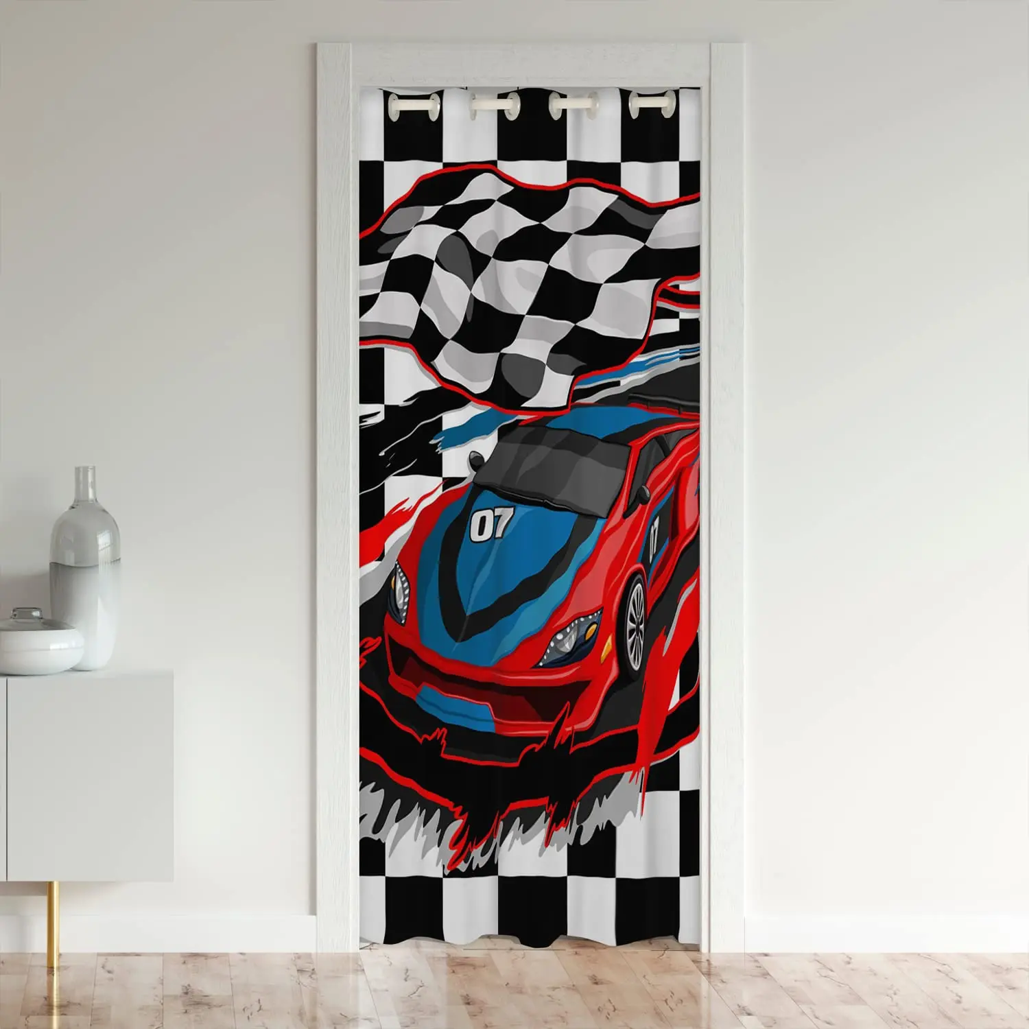 

Игровые гоночные дверные занавески с принтом для двери, занавески для чулана, для кафе, спальни, кухни, затемняющие термоизолированные дверные занавески