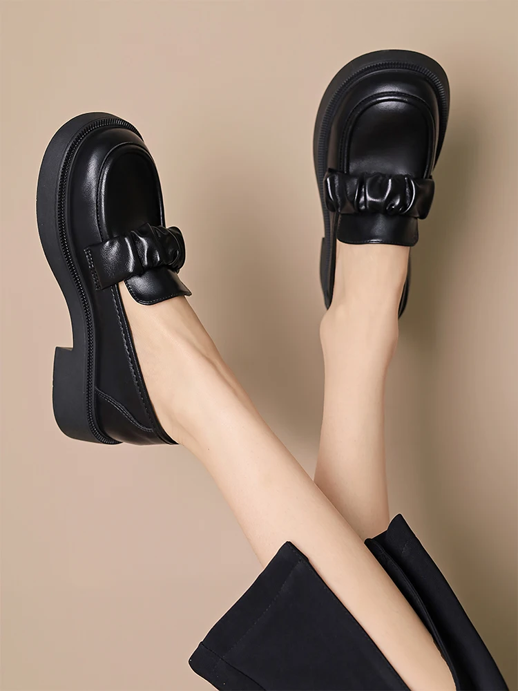 

Женские кроссовки без шнуровки, черные повседневные однотонные кроссовки из искусственной кожи на толстой подошве, лето 2022