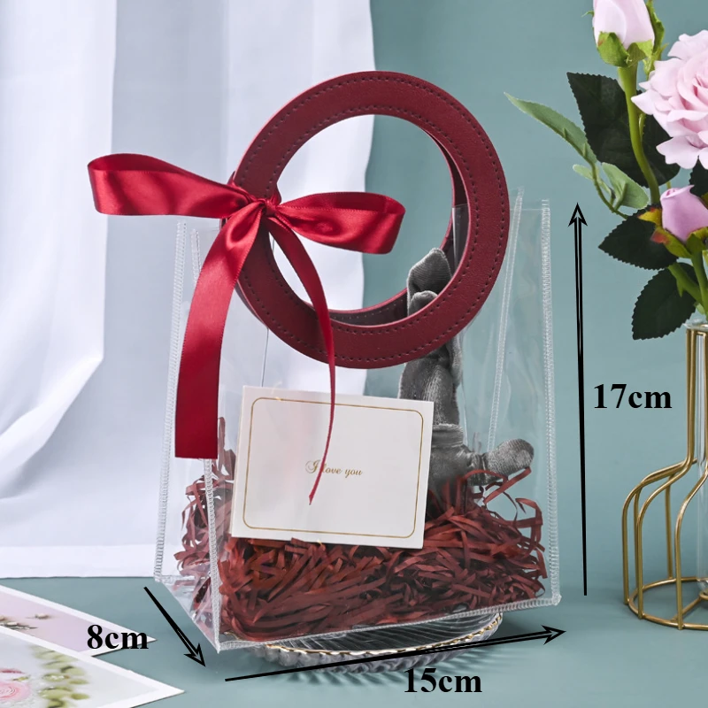 

Прозрачные подарочные пакеты с ручкой