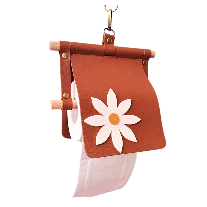 

PU Leather Tissue Box, Wall Mounted Tissue Storage Shelf Waterproof Tissue Box For Kitchen / Toilet