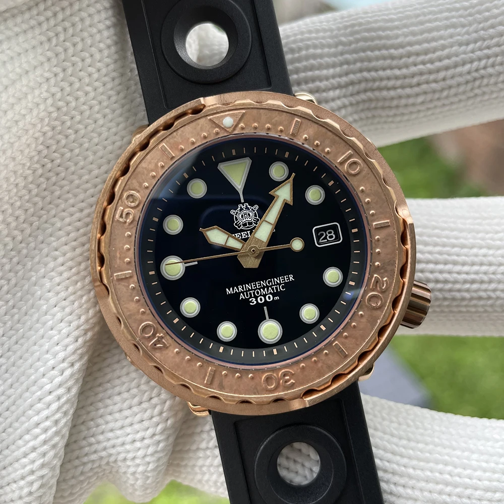 

STEELDIVE 1975S Bronze Tuna Diver Watch 300M Waterproof Sapphire Ceramic Bezel C3 Luminous NH35 Automatic Mechanical Watches