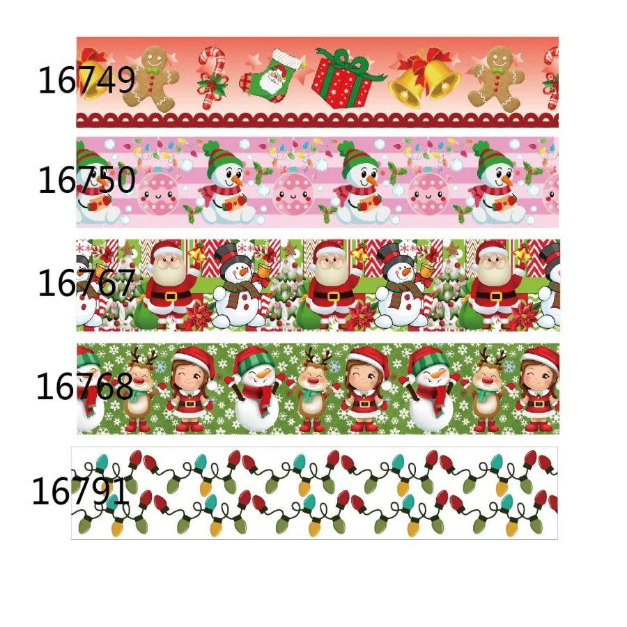 

Printed Christmas Decoration Grosgrain Ribbons 25mm 10yards for Hairbows Diy Decoration Material