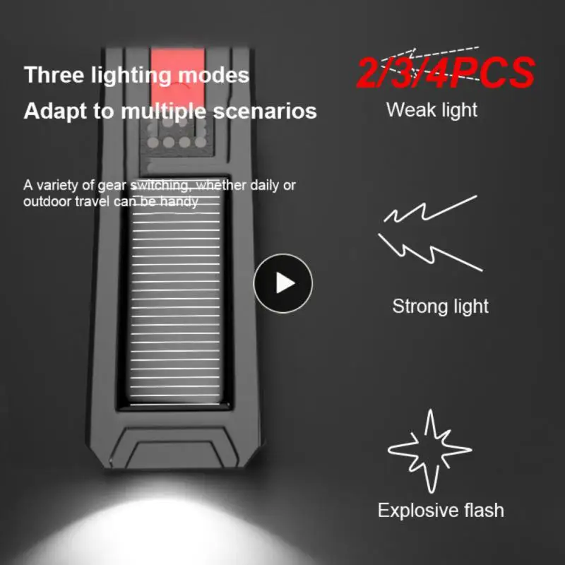 

2/3/4PCS Speaker Front Light Usb Charging Long-lasting Solar Headlights Solar Charging Led Headlight Riding Warning Light