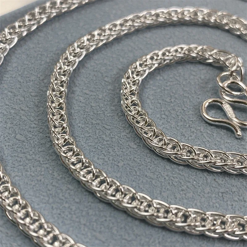 Ожерелье из чистого серебра 999 пробы женское и мужское ожерелье 1 5/2 5/3 мм/4 мм