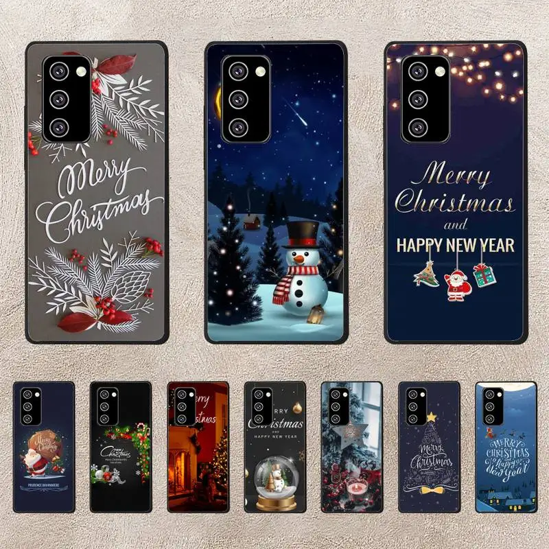 

New Year Merry Christmas Phone Case For Oppo Reno Realme C3 6Pro Cover For Vivo Y91C Y17 Y19 Funda Capa