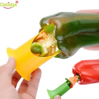 2 pcsset multifunction green pepper chili core separator device plastic tomato fruit vegetable cutter kitchen tools