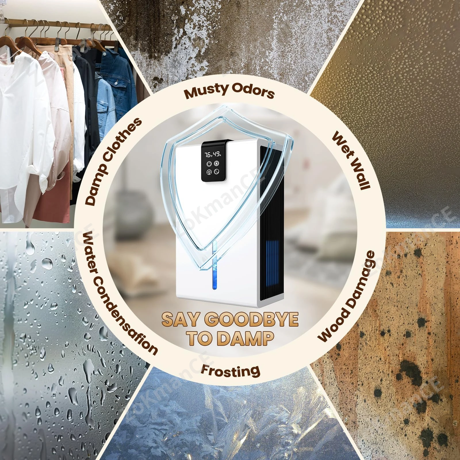 Осушители для дома 118 унций 980 кв. футов с мониторингом влажности осушители