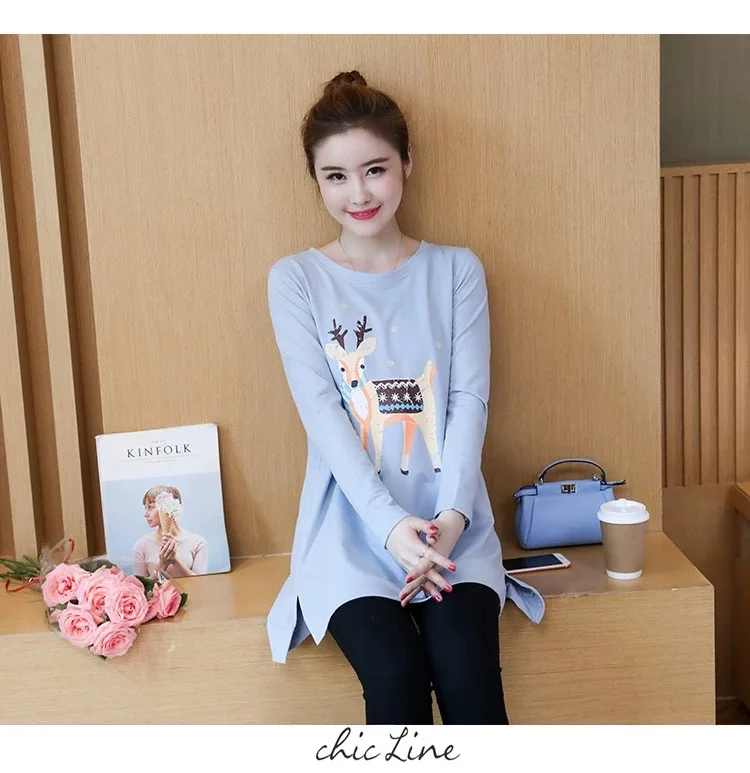 

Spring 2022 latest maternity top solid color maternity wear