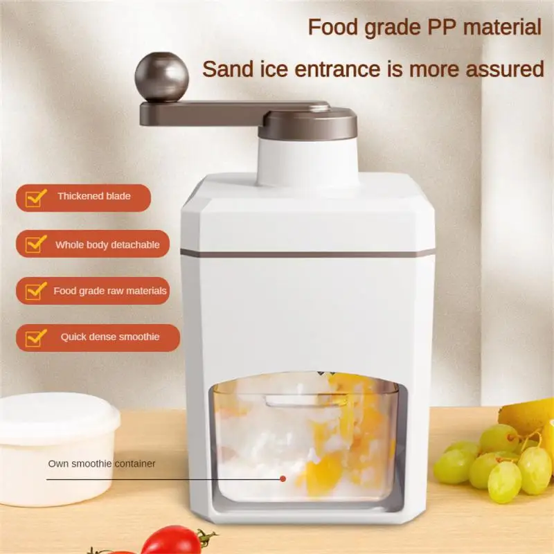 

Household Add Shaving Ice Machine Abs Ice Kitchen Bar Supplies Ice Making Ice Machine Stainless Steel Hand Crank Small