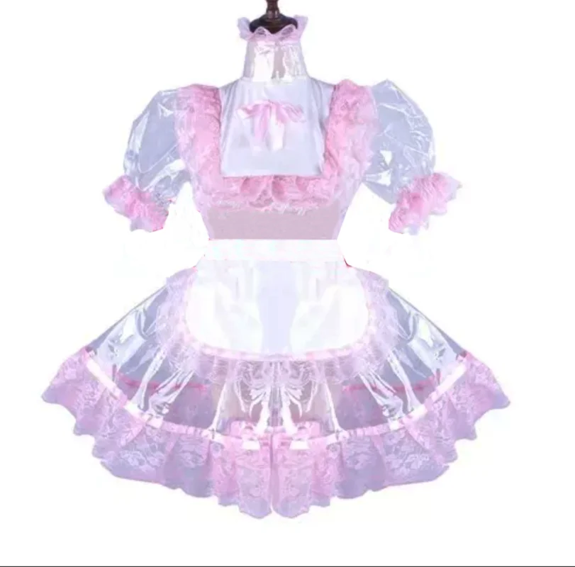 

French Clear Pvc Sissy Maid Lockable Dress Tpu Uniform Tailor-Made
