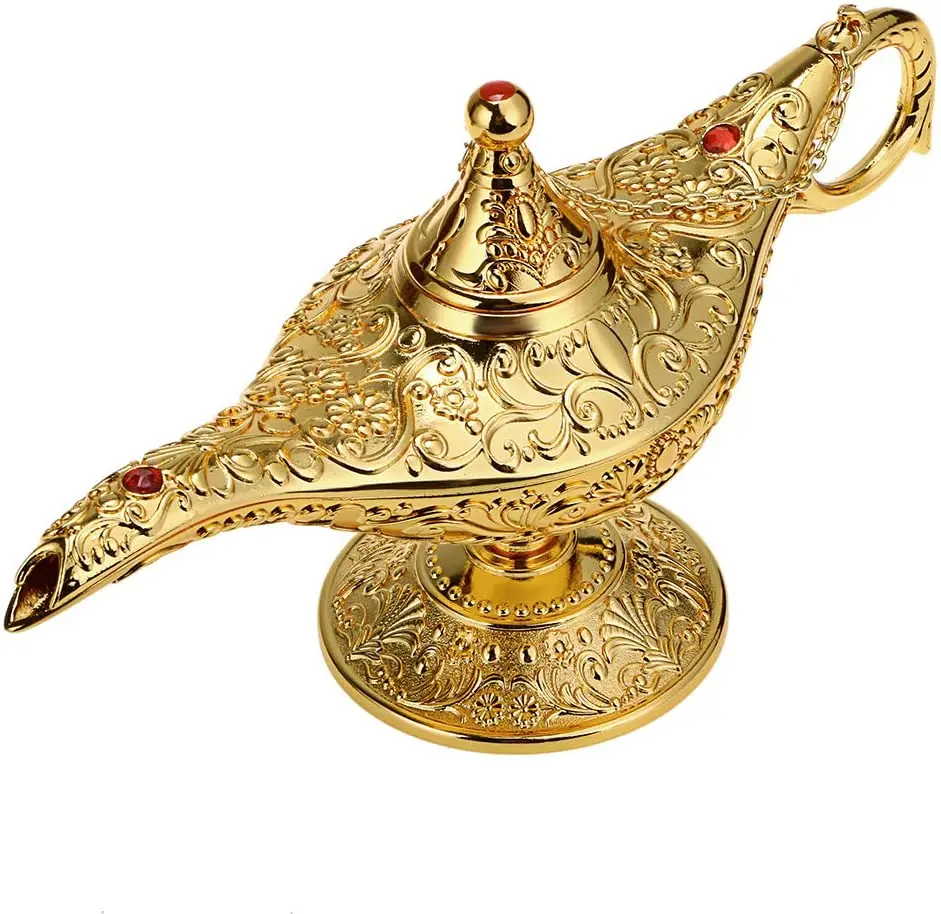 

Hipiwe винтажный волшебный Легенда Aladdin лампа джинна для дома/свадебного стола, сборный редкий Классический арабский костюм
