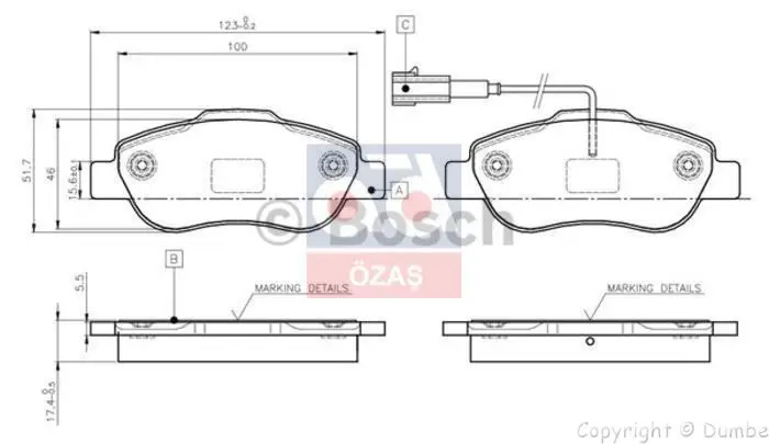 

986495097 для десять тормозов BALATASI FIORINO/MULTIJET 08 (GDB1746)
