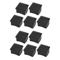 10x square black rubber 50mmx50mm foot for table chair leg