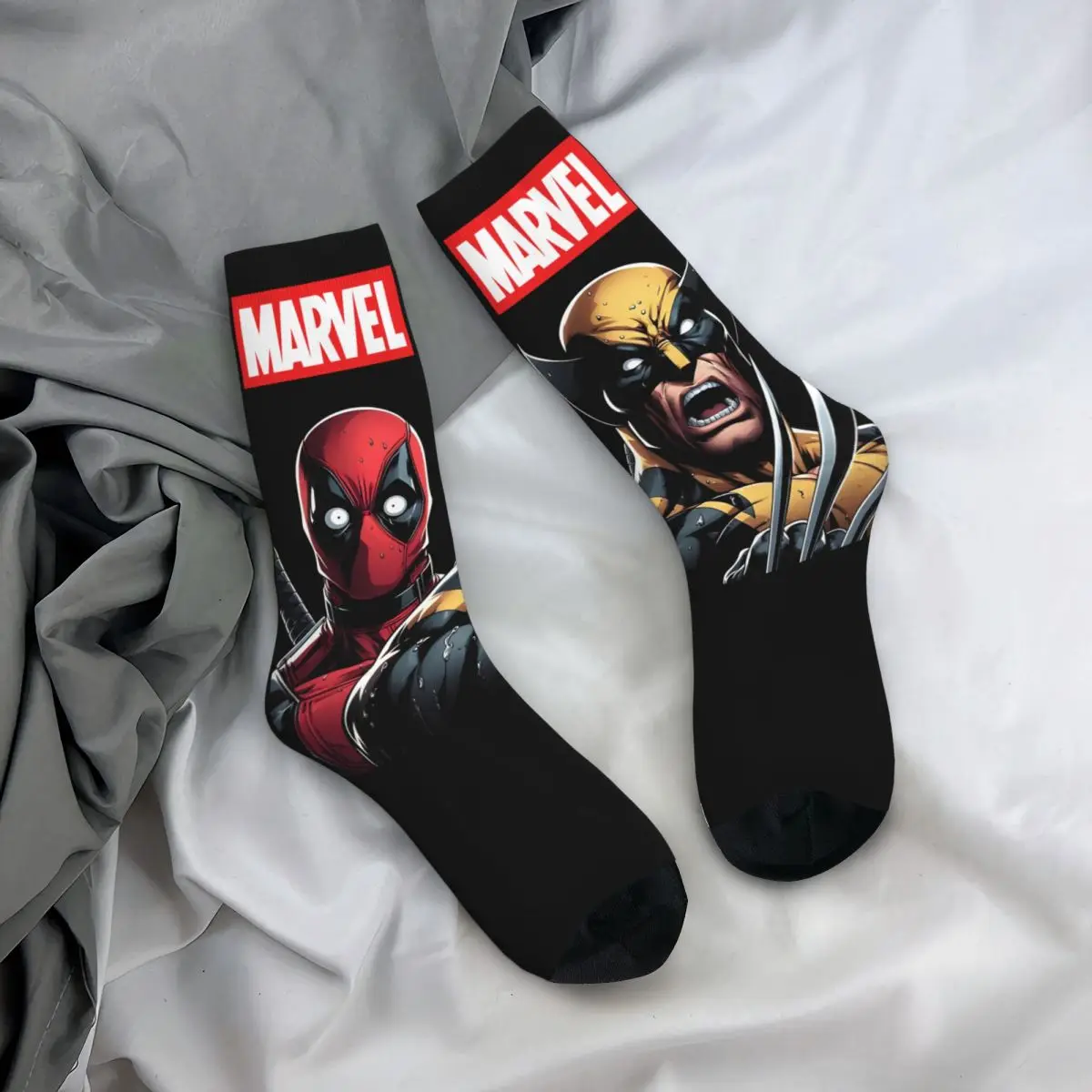 Классные сумасшедшие мужские Компрессионные носки унисекс Marvel X-man Дэдпул и