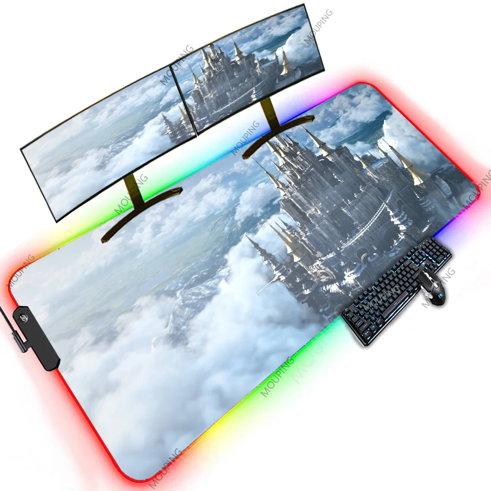 

Final Fantasy Xiv Anime Mouse Pad Desk Mat 1200x600 XXXXL Led Rgb Aesthetic Backlit Big Art Work Office Accessory Oversized Pink
