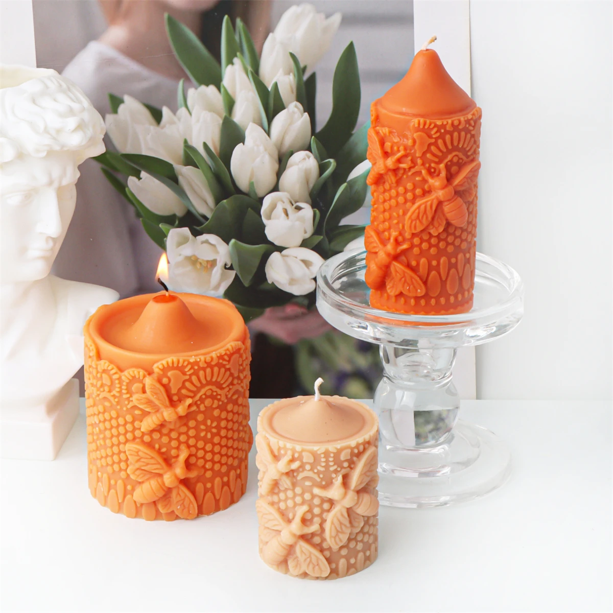 Силиконовая 3D пчелиная сотовая форма для свечей домашнего использования