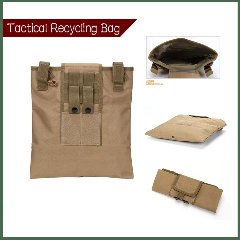 

Outdoor Folding Recycling Bag Multifunctional Tactical Hanging Recycling Bag Camo Storage Vest Accessory For Mollo Waist Camping