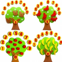 kids montessori toys diy non woven apple tree numbers counting toy math toy educational learning toys for children teaching aids