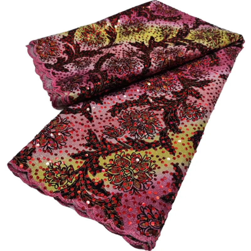 2022 зеленая новейшая дешевая вышивка французская Тюлевая кружевная ткань с