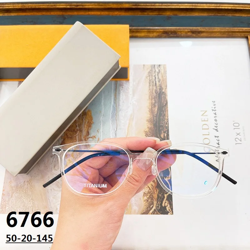 Handmade Denmark Brand Design 6766 Ultralight Glasses Frame Men Women Myopia Prescription Square Eyeglasses Oculos New Eyewear