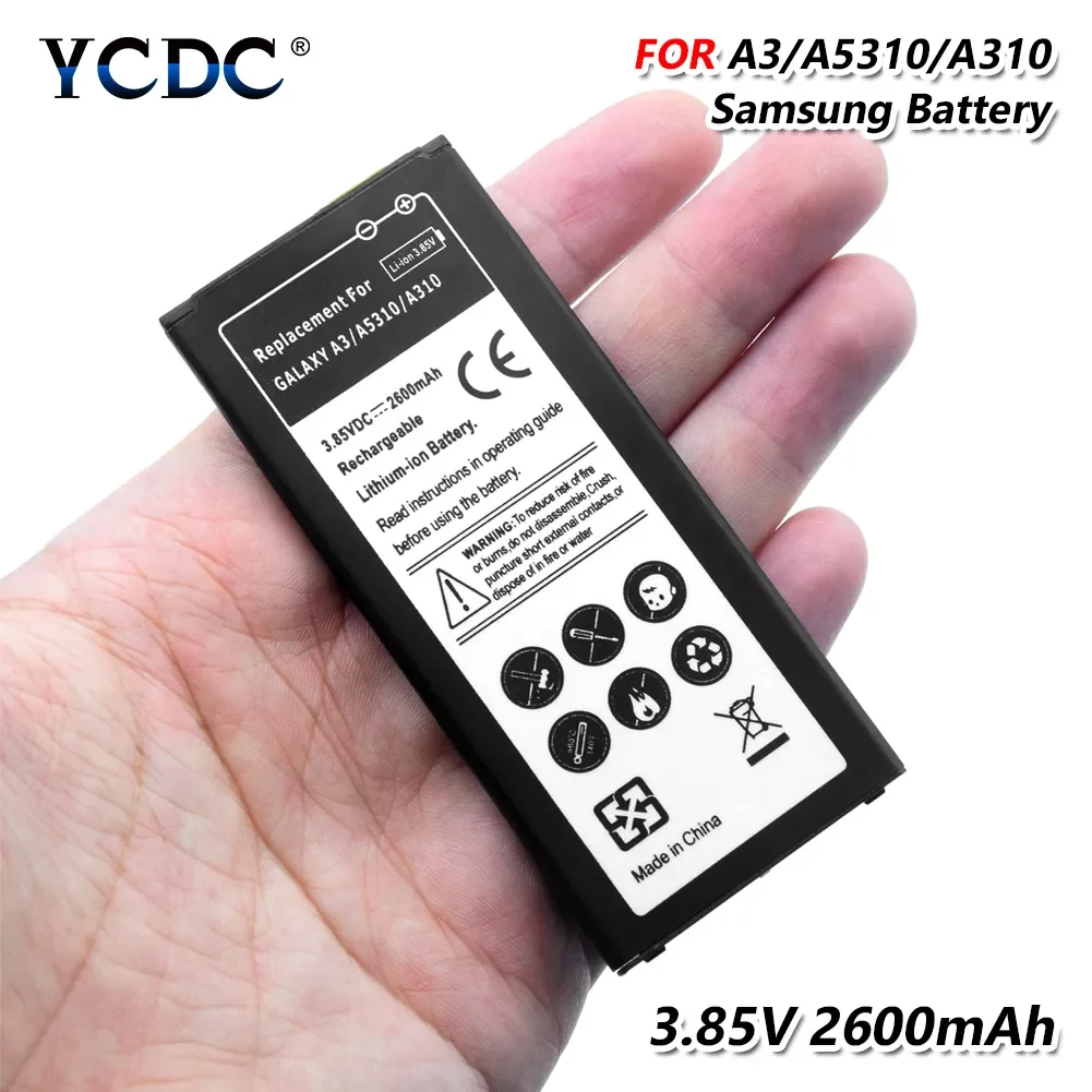 

1PC 3.85V 2600mAh A3/A5310/A310 Lithium Rechargeable Battery For Samsung Galaxy SM-A310F/SM-A310F/DS/SM-A5310/SM-A5310A