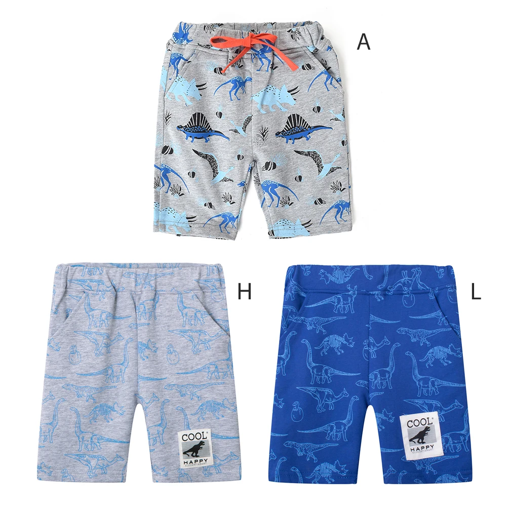 

Летние хлопковые шорты для мальчиков, шорты с принтом динозавров, свободные шорты для детей