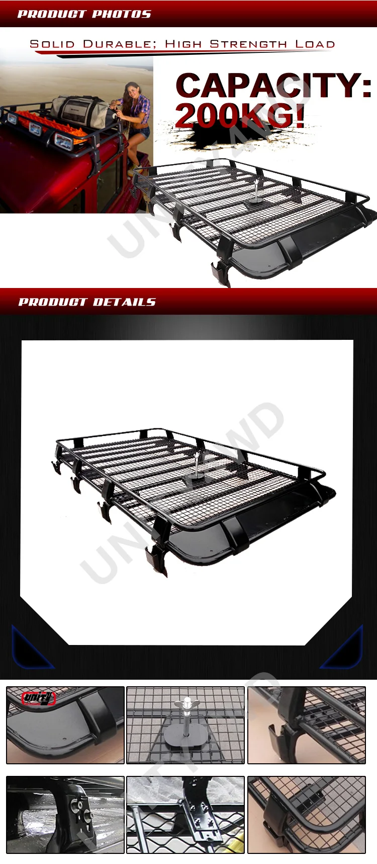 Внедорожные алюминиевые багажники на крышу 4x4 багажник для груза автомобиля Toyota