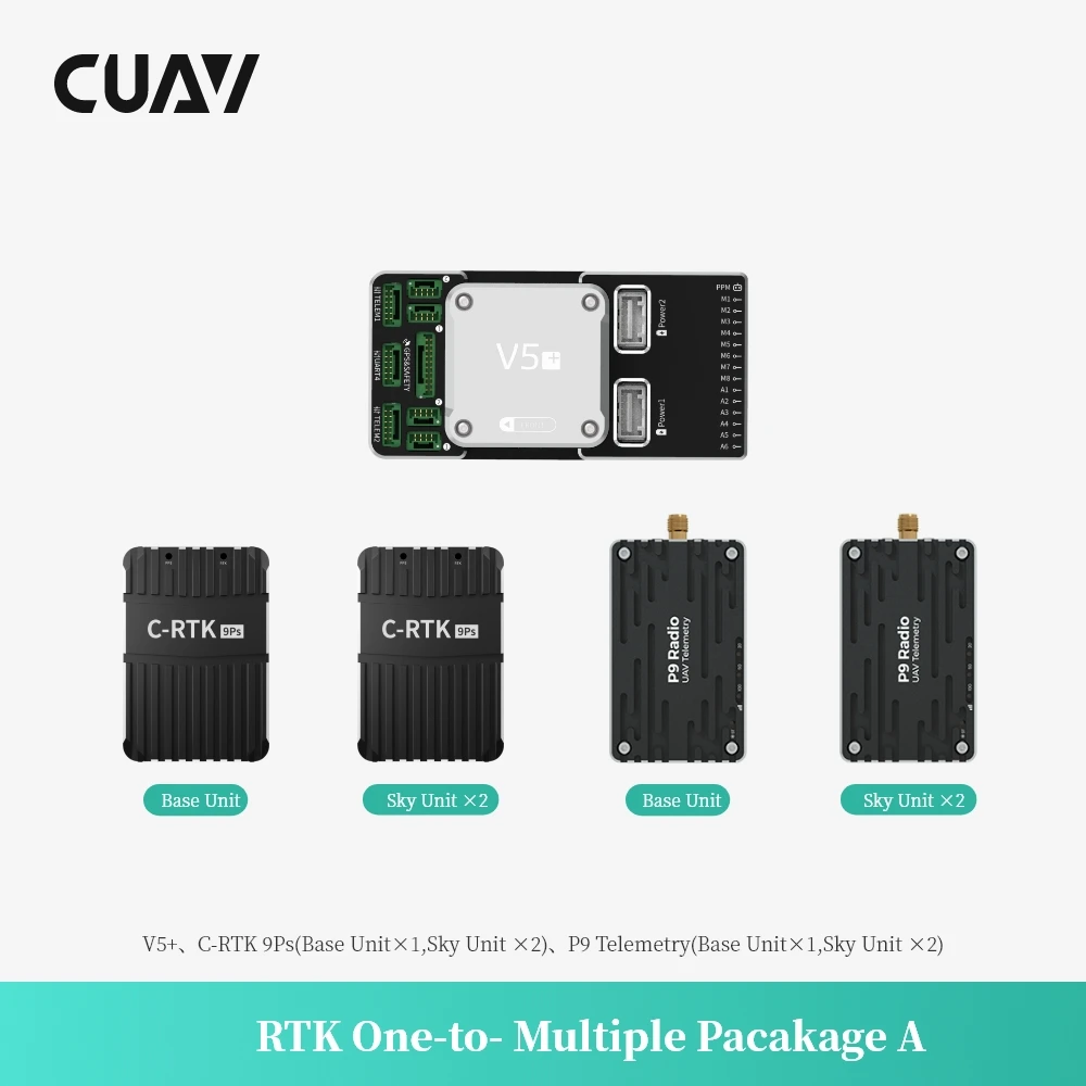 

CUAV New One-to-Multiple With V5+ Flight Controller RTK 9Ps GPS P9 Radio Telemetry GNSS Kit Set