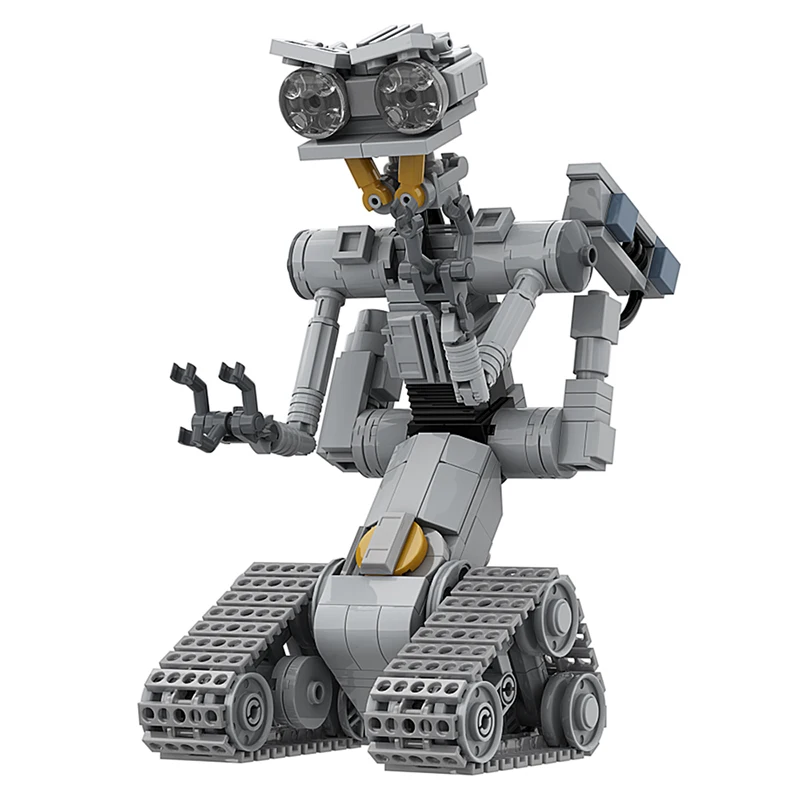 

Механический строительный блок gobrick MOC из фильма johnnеды 5, короткоконтурный военный эмоциональный робот, модель оружия, кирпич, детская игрушка
