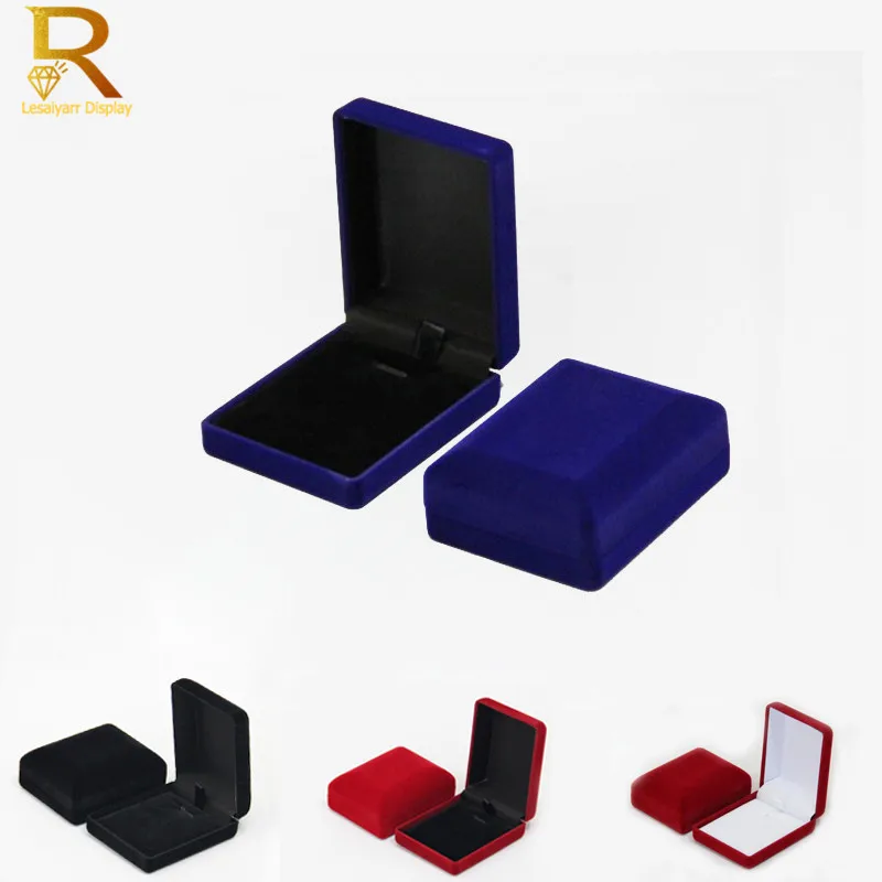 Wholesale Pendant Necklace Chain Storage Package Gift Box Soft Black Blue/Red/Velvet Casket Long Earrings Jewelry Organizer Box