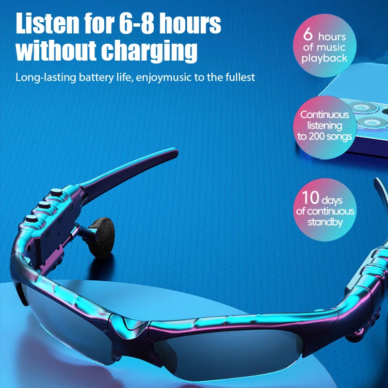 

Умные Беспроводные Солнцезащитные очки Bluetooth, умные очки, гарнитура для улицы в автомобиле, спортивные наушники, звонки, музыка, анти-синие очки