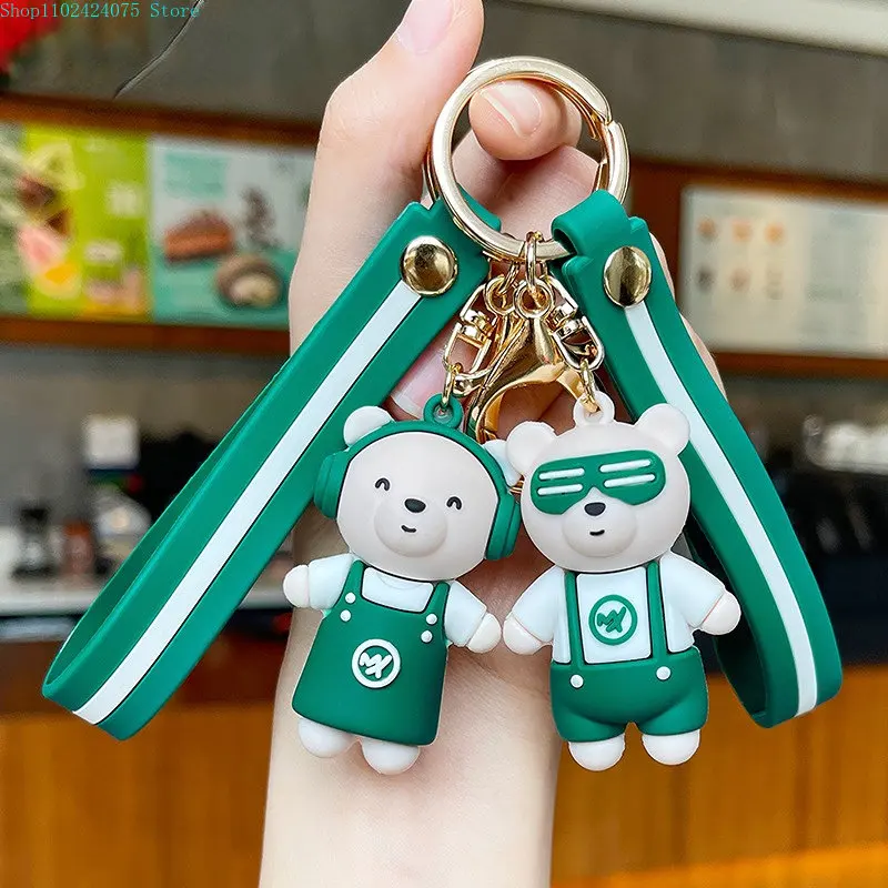 

Cartoon Bear Cute Key Chain Barista Coffee Bear Keychains for women Car key chain Pendant bag Pendant Jewelry Gift