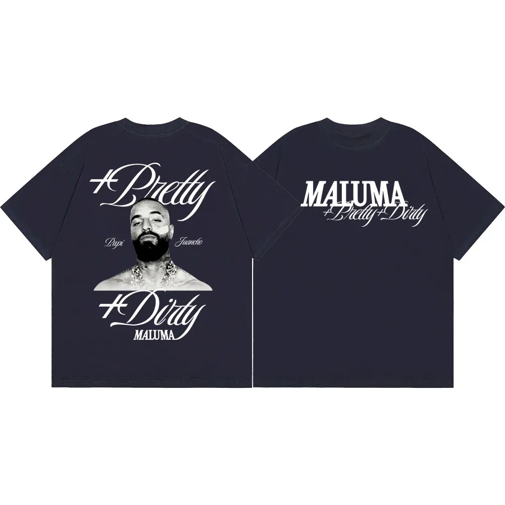 Фото Футболки с графическим принтом Rapper Maluma для мужчин и женщин, модные винтажные футболки в стиле хип-хоп с короткими рукавами, летняя модная повседневная футболка из 100% хлопка №5