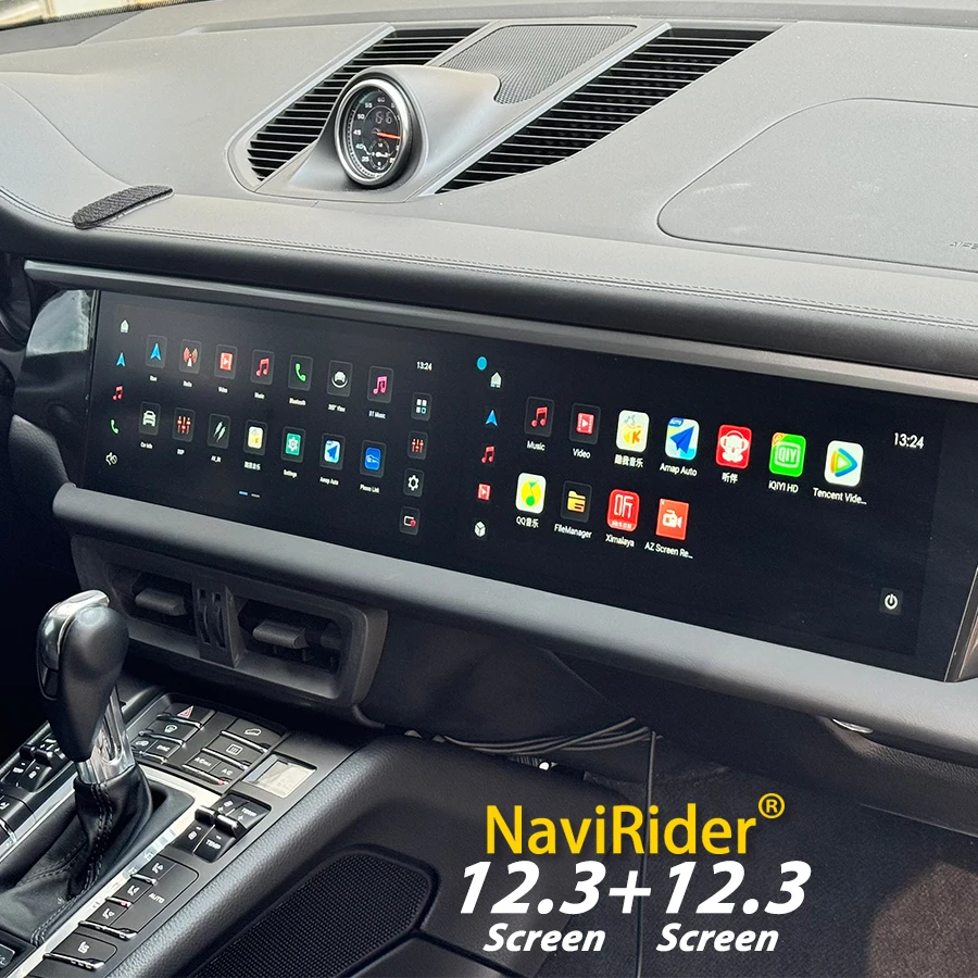 12 3-дюймовый двойной Android-экран для Porsche Macan 2011-2017 8G + 256 ГБ 2din Автомобильный GPS