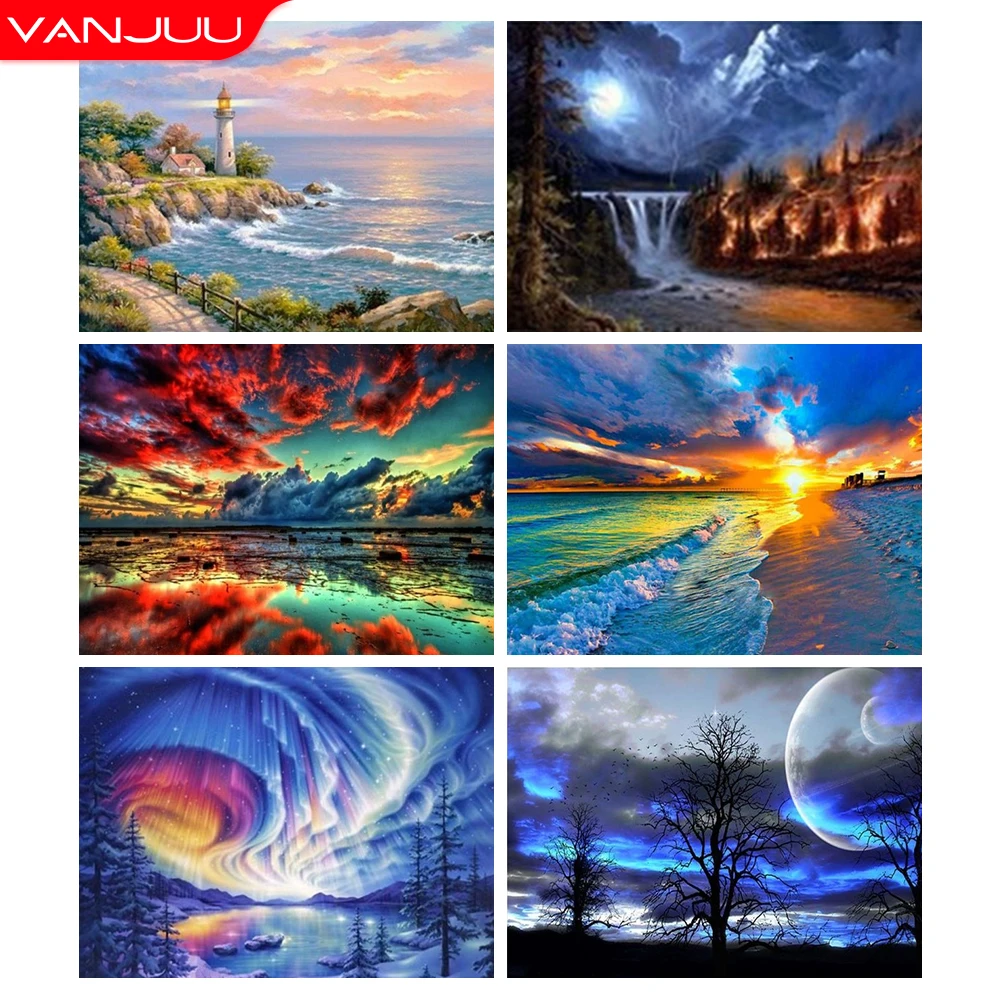 

5D Diamond Painting Sky Landscape Full Drill Diamond Mosaic Scenery Diamond Embroidery DIY Rhinestones Home Decor Gift