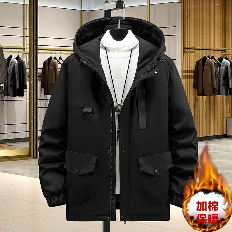 Plus Size 8XL 9XL 10XL Man Cotton Parkas Men Winter Thick Jacket Coat Fashion Casual Green Parka Male Black Jackets 150KG
