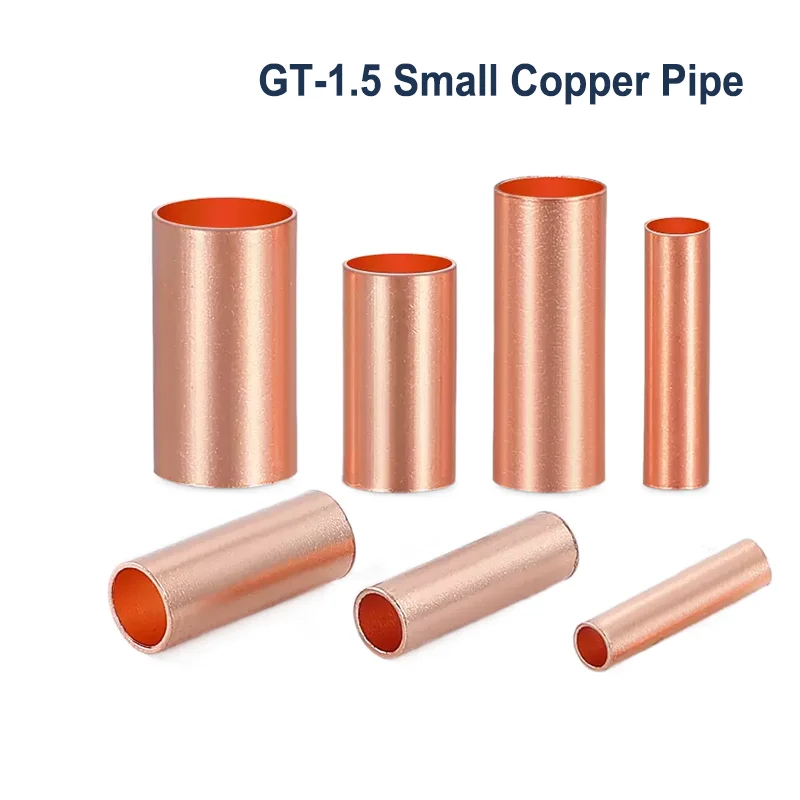 

GT1.5~GT10 Copper Tube Connector Red Copper Middle Butt Joint Wire Connecting Small Copper Tube Cold Pressing Terminal