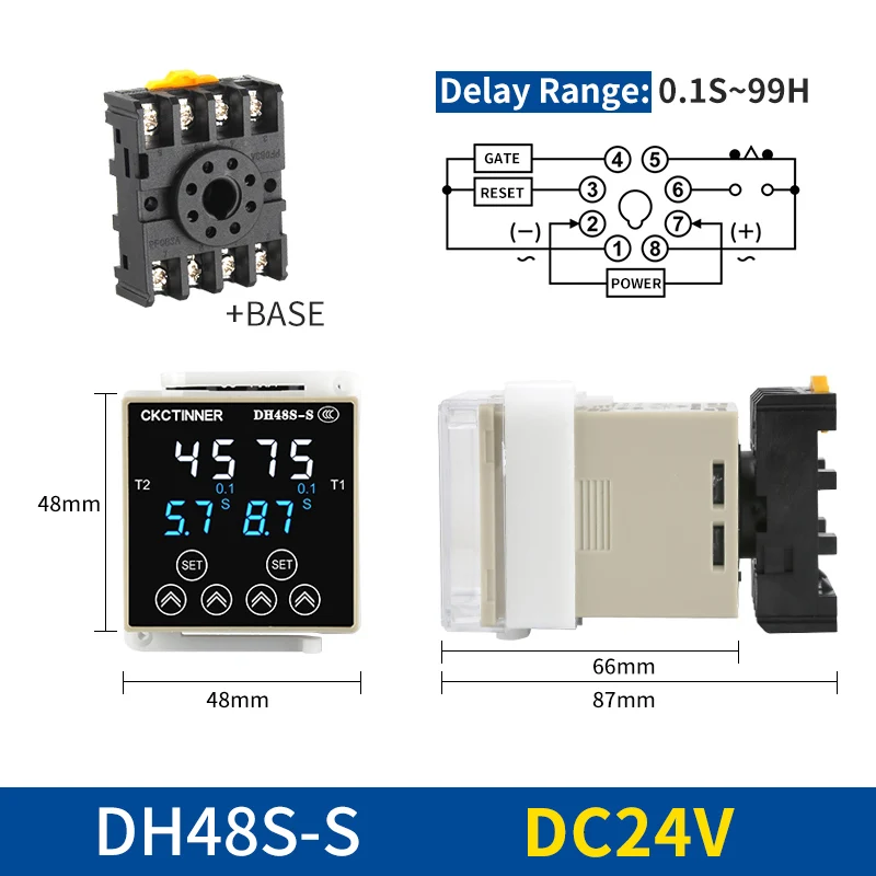 

Цифровое реле времени DH48S-S CKCTINNER 220В 24В 12В